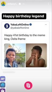 Sabinus on Osita iheme birthday