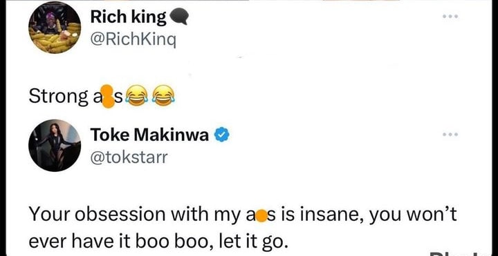 Toke Makinwa slammed man