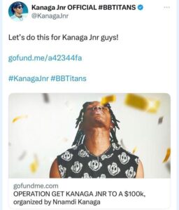 Kanaga Jnr 100,000 dollar GoFundMe