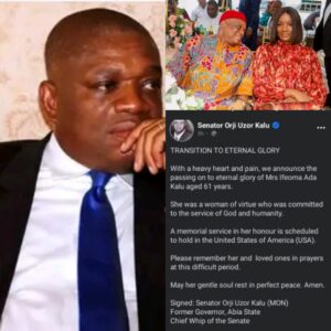 Senator Orji Kalu Loses Wife , Ifeoma (DETAILS)