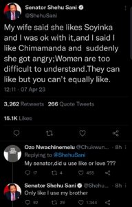 Shehu Sani on Chimamanda