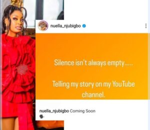 "Silence isn't always empty..." Actress Nuella Njubigbo promises to tell her story a day after ex-husband Tchidi Chikere announces third marriage & Sophia threw a shade at her   https://www.momedia.ng/2023/04/18/silence-isnt-always-empty-actress-nuella-njubigbo-promises-to-tell-her-story-a-day-after-ex-husband-tchidi-chikere-announces-third-marriage-sophia-threw-a-shade-at-her/