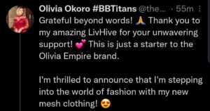 Olivia to open brand