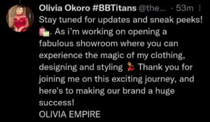 Olivia to open brand