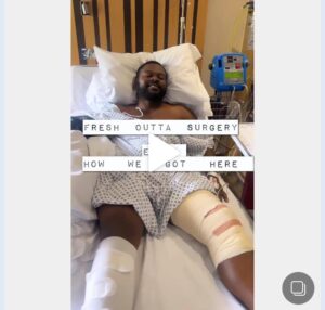 "Say a prayer for me"- Rapper, Falz writes as he shares video from his knee surgical procedure...