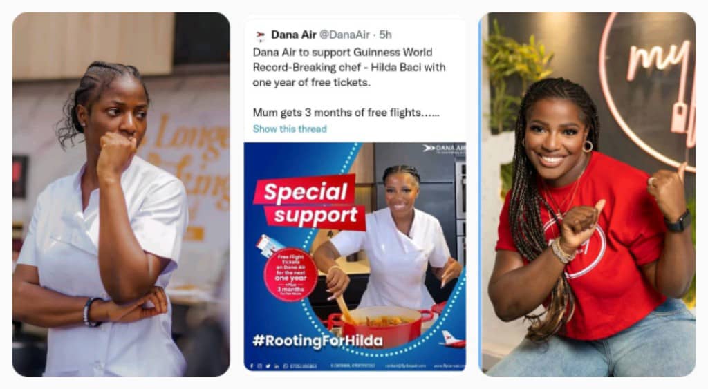  Dana Air to support Guinness World Record-Breaking chef - Hilda Baci with one year of free tickets, Also gifts her mum (Detail)