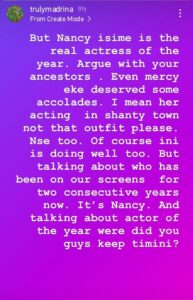 Cynthia Morgan on Nancy Isime