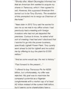 Femi Otedola on Tony Elumelu