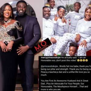 Nollywood actress, Mercy Johnson has penned a beautiful note to her husband, Prince Okojie in celebration of Father's Day.