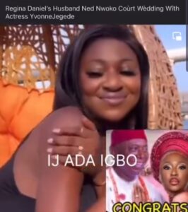 Yvonne Jegede on Regina Daniel's husband Ned Nwoko