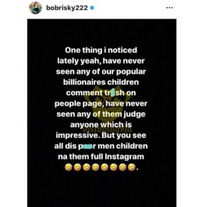 Bobrisky on poor people