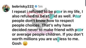 Bobrisky on poor people