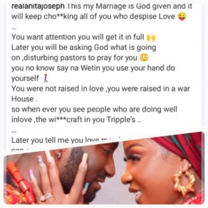 "Why My Marriage Dey Pain Una, Na Only Me Marry For Nigeria?- Actress Anita Joseph Seriously Addresses Trolls Accusing Her Of Paying Her Bride Price & Controlling Her Husband (Detail)