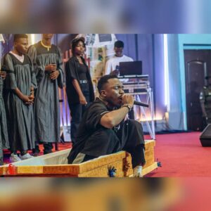 Gospel singer Samuel in coffin