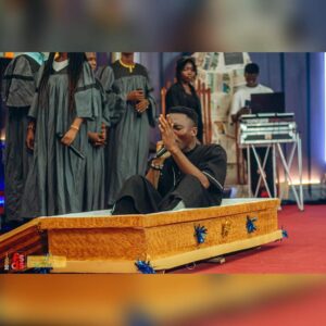 Gospel singer Samuel in coffin