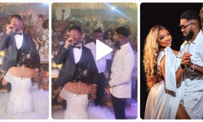 "This Is A Huge Embarassment To Your Husband, Fear Women That Worship Religious Men"- Netizens Criticise Actress Ekene Umenwa For Hugging & Kneeling For Moses Bliss In Her Wedding (VIDEO/PHOTOS)