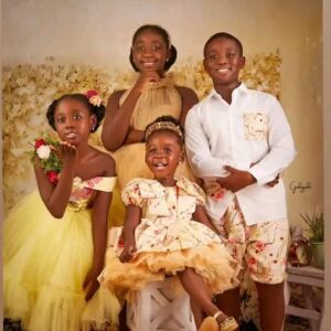 Mercy Johnson and husband on Purity birthday