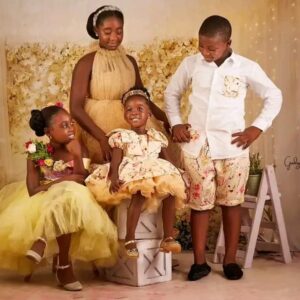 Mercy Johnson and husband on Purity birthday