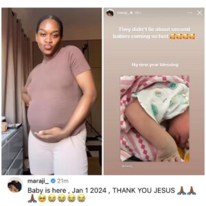 "Second Babies Come So Fast...."-Skitmaker, Maraji Says As She Welcomes Her Second Child (PHOTOS)