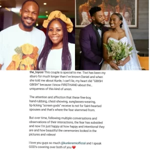 "Everytime She Opens Her Mouth, You Can Tell She's Seeing Shege In Her Marriage"- Netizens React To Etim Effiong's Wife Congatulatory Note To Kunle Remi & His Wife (DETAIL)   https://www.momedia.ng/2024/01/21/everytime-she-opens-her-mouth-you-can-tell-shes-seeing-shege-in-her-marriage-netizens-react-to-etim-effiongs-wife-congatulatory-note-to-kunle-remi-his-wife-detail/