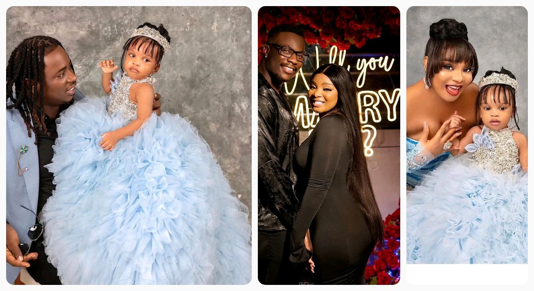 "E Pain Am"- Netizens React As Skit maker, Lord Lambo, Shares Photos Of himself & Child With BBNaija Star, Queen Atang, Hours After She Announced Her Engagement To Another Man