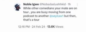 Noble Igwe Responds After Comedian, Seyi Law Threatened To Beat Him Anywhere He Sees Him (VIDEO)