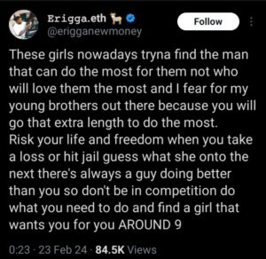 "Why I Fear For My Young Brothers Out There" - Rapper, Erigga Reveals