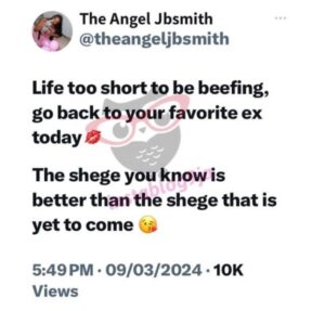 Why you should go back to your favorite Ex - Bbnaija's Angel Smith Reveals