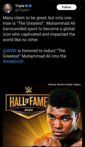 Legendary Boxer, Muhammad Ali To Be Inducted Into WWE Hall Of Fame
