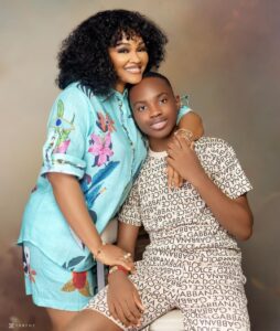 Mercy Aigbe and her son