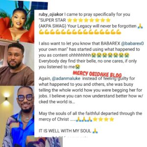 "Respect Yourself...." - Nosa Rex Replies Rubby Ojiofor After She Call Him Out For Using Junior Pope's Dem!se For Content (DETAIL)