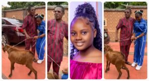 Nollywood Actress Adakirikiri Gifts Legendary Actor Nkem Owoh, A Goat To Appreciate His Work And Impact In This Generation 