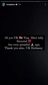 "Sh!t Fully Secured" - Israel DMW Grateful As His Boss, Davido Helped Him Obtain 10 Years UK Visa (DETAIL)