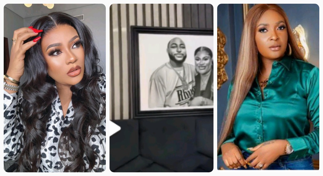 "You Like Small Boys, Davido Is 31, While You're 42, He Does Not Even Like F^t Ladies..You're Disr£specting Your Boyfriend"- Blessing CEO Sl@ms Nkechi Blessing For Hanging Davido's Portrait By Her Bedside (VIDEO)