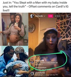 "You Slept with a Man with My Baby Inside You!"- Offset Accuses Cardi B of Ch£ating During IG Live