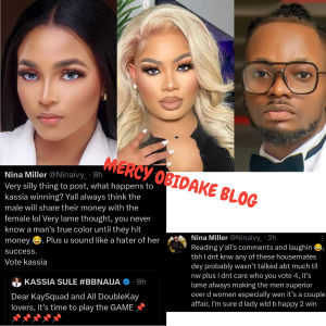 "Very Silly Thing To Post, Yall Think Kelly Will Share The Money With Kassia? Always Making Men Superior Over Women"- Nina Slams Double Kay Fans (DETAILS)