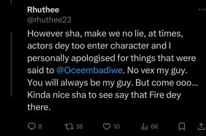 "We Were Only Acting Based On Biggie's Instructions"- BBN Rhuthee Says , Apologises To Ocee (DETAILS)