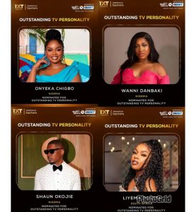 BBNaija Stars Wanni, Shaun, Onyeka, and BBMzansi’s Liema Nominated for Outstanding TV Personality of 2024