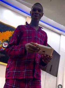 Nollywood Actor, Alex Ekubo, has gifted his brother an iPad and the brother was so appreciative. He was so emotional, he started crying, he fell on top of Alex's body, he was crying seriously, thanking him, telling him