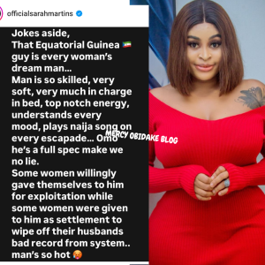 “Baltasar is every woman’s dream man, he is skilled, very soft and very much in charge in b£d” – Nollywood Actress, Sarah Martins says