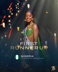  "Rejected By South Africa, Embraced By Nigeria" Chidinma Adetshina Becomes 1st Runner Up, Miss Universe Beating 123 Other Contestants (VIDEO/PHOTOS)